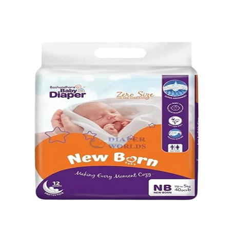 Bashundhra New Born Diaper Upto 5kg 40pcs