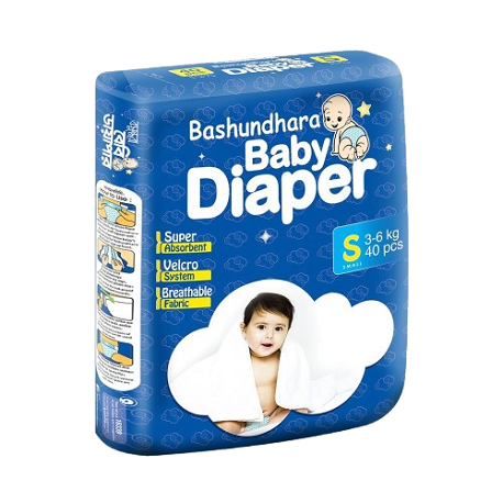 Bashundhra Baby Diaper S(3-6kg)40pcs